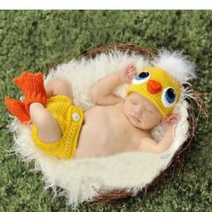 Newborn photo crochet chicken
